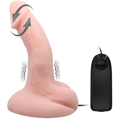 Vibrador realista cor pele com controlo remoto preto