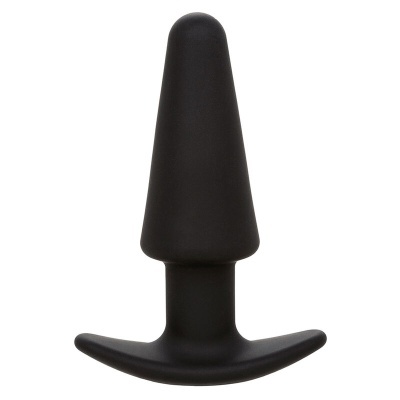 Produto de silicone preto cónico com base alargada e curva