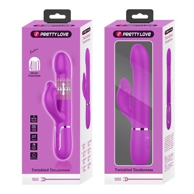Caixa de embalagem de vibrador roxo modelo Twinkled Tenderness da marca PRETTY LOVE