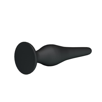 Produto preto cónico com base larga circular em fundo branco