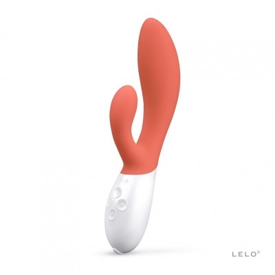 Vibrador coral com base branca e botões, LELO®