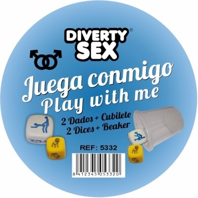 Produto Diverty Sex - jogo com dados e copo, fundo azul