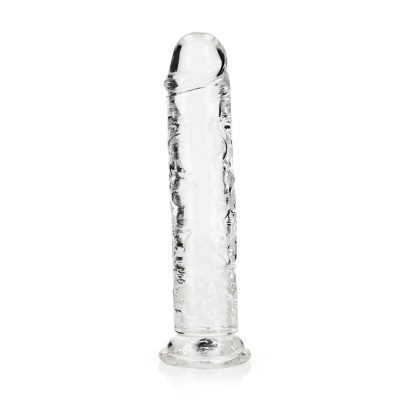 Dildo transparente em vidro com textura realista