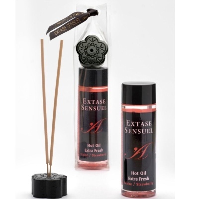 Conjunto de óleo quente Extase Sensuel e difusor com pauzinhos de madeira