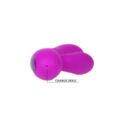 Vibrador roxo em silicone com orifício de carregamento