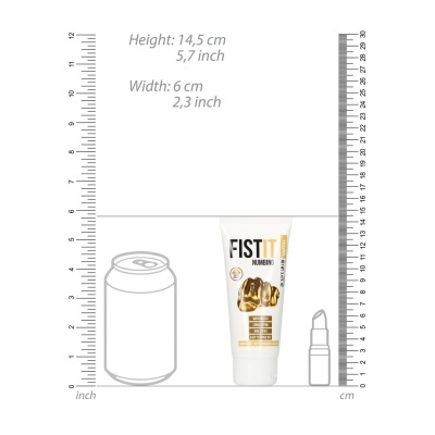 Frasco branco de creme FIST IT NUMBING com escala de medição