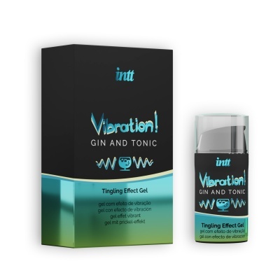 Gel Tingling Effect Gel com efeito de vibração, embalagens preta com azul e verde