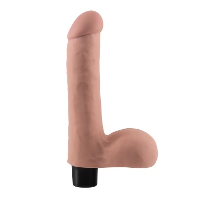 Dildo com cor da pele e base preta