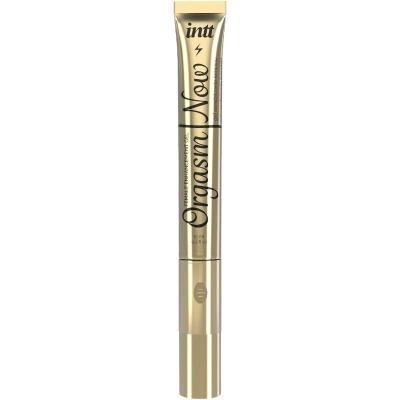 Frasco de gel dourado com texto preto em fundo branco