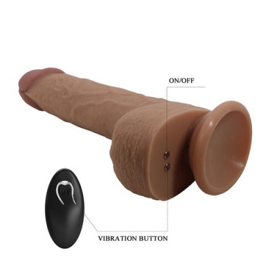 Brinquedo sexual realista com comando remoto preto