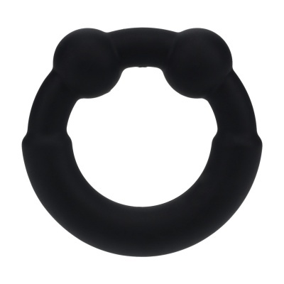 Anel de resistência preto com textura lisa e duas protuberâncias