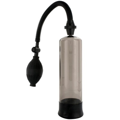 Bomba de vácuo com cilindro transparente e bomba manual de borracha preta