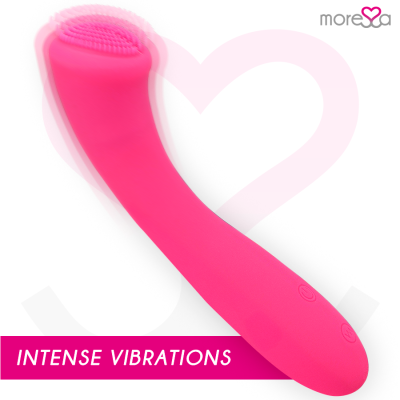 Vibrador rosa com textura e texto INTENSE VIBRATIONS