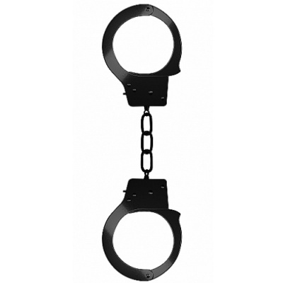 Algemas metálicas pretas com corrente