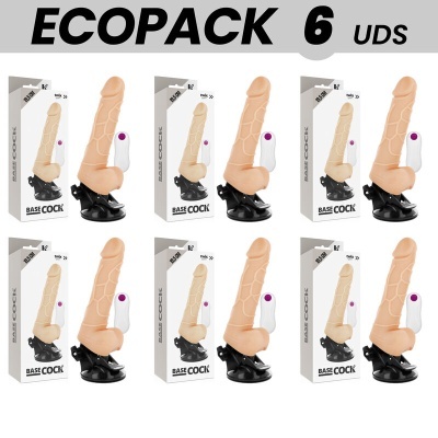 Seis vibradores realistas base preta controle branco em caixas BASE COCK