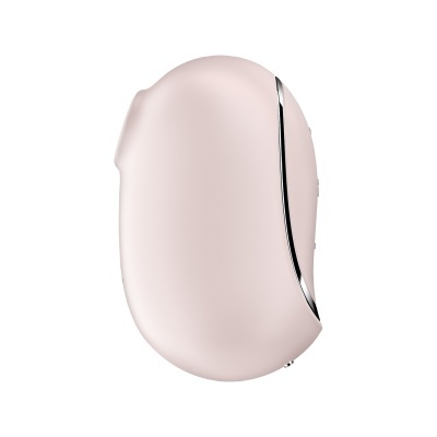 Dispositivo de estética cor de rosa claro oval com acabamento cromado