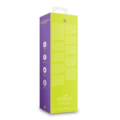 Embalagem verde-limão e roxa de vibrador Loveline silicone ponto G