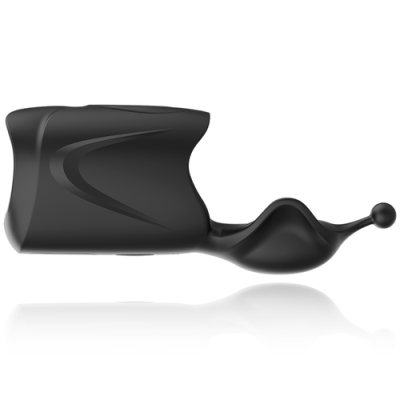 Dispositivo preto ergonómico com base compacta e extensão curva