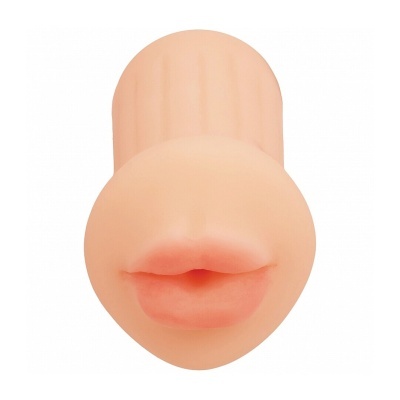 Produto em forma de lábios humanos cor de pêssego