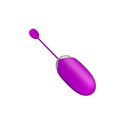Produto roxo oval com cabo fino a terminar em círculo