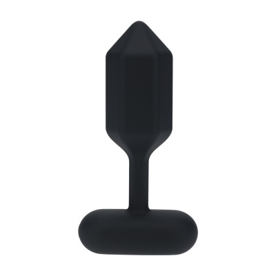 Plug anal preto em silicone com base em T