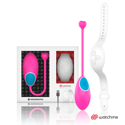 Produto tecnológico rosado com pulseira branca e embalagem branca