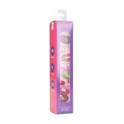 Embalagem para vibrador recarregável com padrão de bocas coloridas
