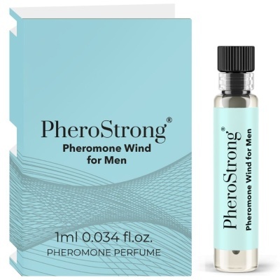 Perfume PheroStrong para homens com embalagem azul claro