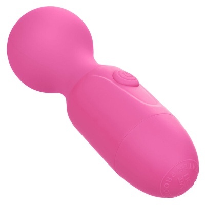 Vibrador massageador de mão cor-de-rosa com botão