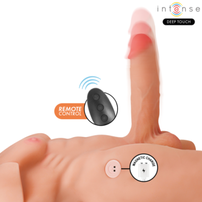 Vibrador realista cor de pele com controle remoto e carregamento magnético