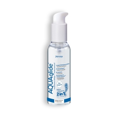 Frasco de lubrificante médico AQUAgilde 2in1 com doseador branco