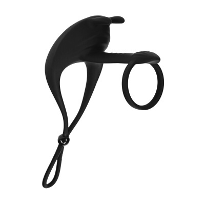Produto preto em silicone com anel circular e alça ajustável