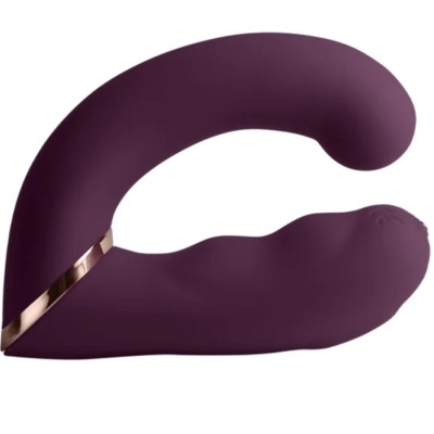 Produto anatómico roxo escuro com detalhe dourado