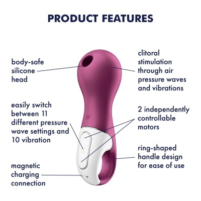 Vibrador rosa com cabeça de silicone e alça em forma de anel com botão de controlo e conexão magnética
