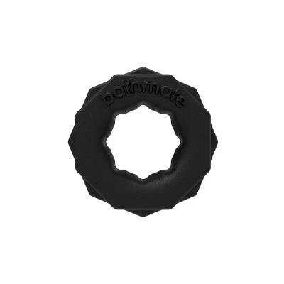 Anel negro com texto bathmate embutido