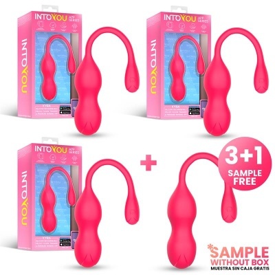 Treinadores do pavimento pélvico rosa em silicone da INTOYOU com embalagem rosa e indicação 3+1 sample free