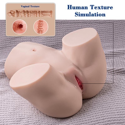 Simulação anatómica humana em silicone cor de pele com detalhe genital feminino