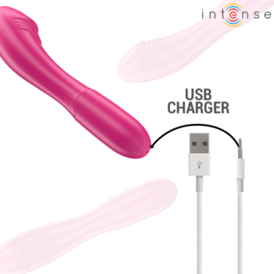 Vibrador rosa com cabo USB para carregamento