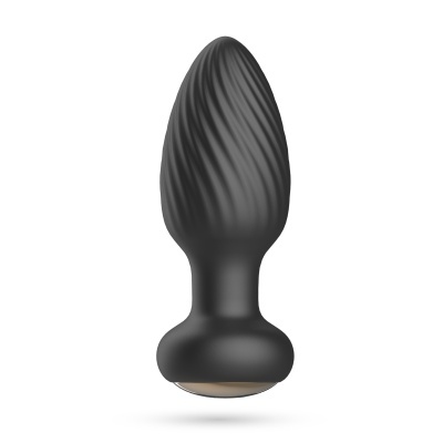 Plugue anal preto com textura espiral