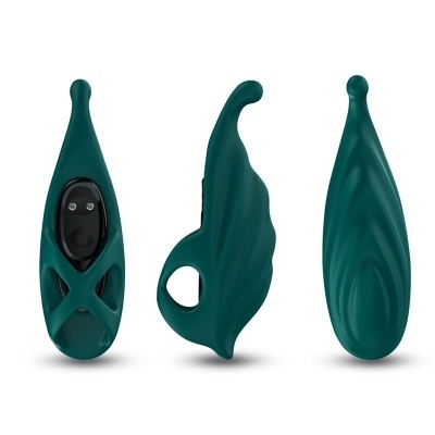 Três dispositivos eletrónicos verdes com design ergonómico e suave