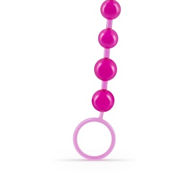 Conjunto de contas esferas cor-de-rosa com anel circular cor-de-rosa