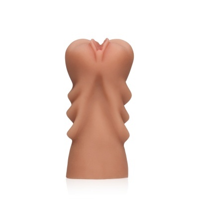 Produto em silicone com textura ondulada e abertura no topo