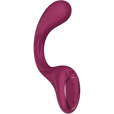 Vibrador de silicone bordô com comandos digitais