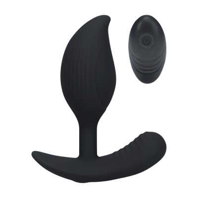 Conjunto preto de brinquedo sexual em silicone com textura lisa e ondulada