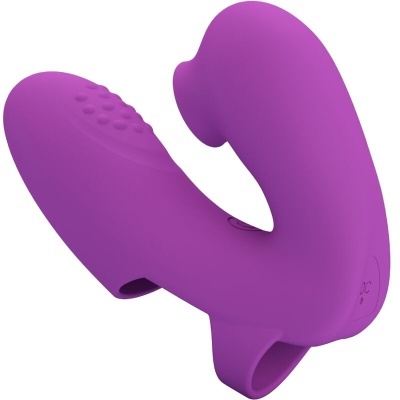Dispositivo ergonómico roxo de silicone com texturas e formato curvo