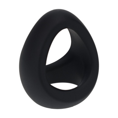 Anel preto de silicone oval com espaço vazio interior