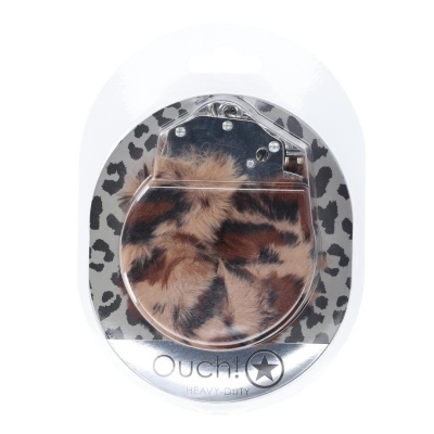 Algemas com pelúcia padrão leopardo em embalagem transparente
