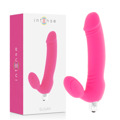 Vibrador cor-de-rosa com caixa branca e detalhes cor-de-rosa