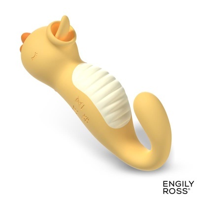 Brinquedo para bebé em forma de animal amarelo com textura branca