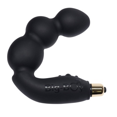 Vibrador masculino preto com texto Big-Boy